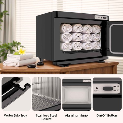 Hot Towel Warmer SalonDepot 8L Capacity Spa Towel Warmer with Compact Design for Salon, Barber Shop, Massage & Facial (Black)