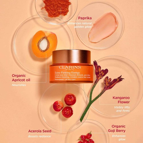 Clarins Extra-Firming Energy Moisturizer | 2-in-1 Anti-Aging Day Cream | Radiance Boost | 1.7 Ounces