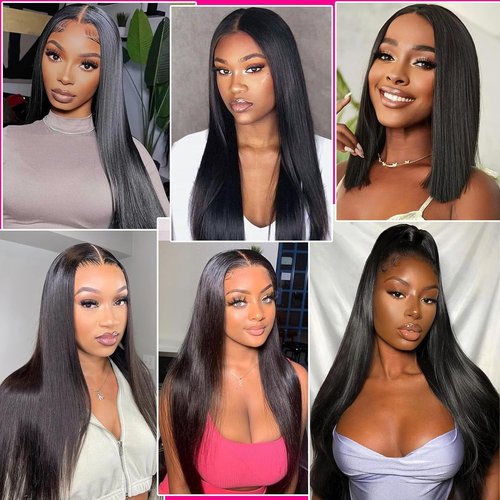 Afrodiva Straight 3 Bundles Human Hair 22 24 26 Inch 100% Unprocessed Brazilian Virgin Human Hair Bundles Double Weft Weave Bundles Straight Hair 70g/Bundle Hair Natural Color