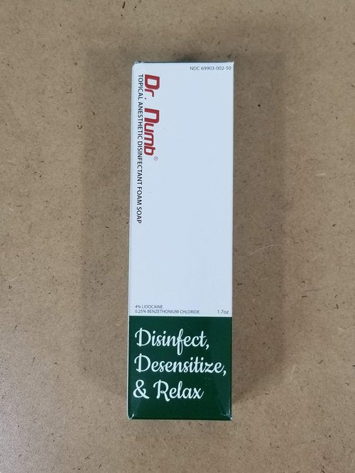 Dr. Numb 4% Lidocaine Foaming Soap with Benzethonium Chloride – Numbing Wash for Local and Anorectal Uses – 1.7 oz (5 Bottles)