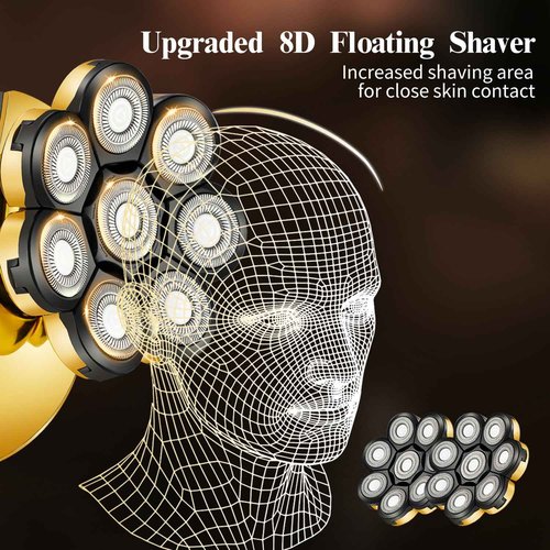 ROZIAPRO Head Shavers for Bald Men & Professional Hair Trimmer Zero Gapped T-Blade Trimmer, Multifunctional Bald Shavers Rechargeable Edgers Barber Clippers Men’s Grooming Kit