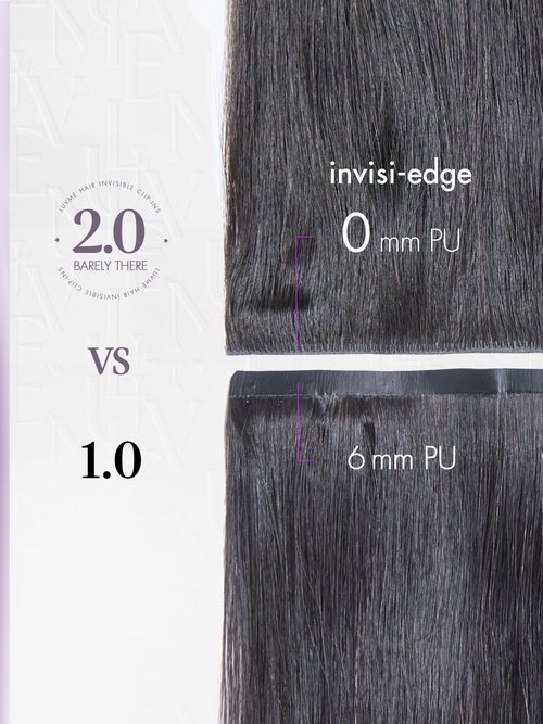 LUVME Invisible Clip in Hair Extensions,Silky Straight 14 Inch 110g 6Pcs Seamless PU Weft, 100% Real Human Hair Extensions, Natural Look & Comfortable Wear, Easy to Apply