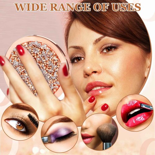 Cindeer 48 Pcs Small Compact Mirror Folding Pocket Makeup Round Hand Held Cosmetic Magnifying Compact Rhinestone Mirror with 1X/2X Magnification for Women Girls Travel (Classic Colors)