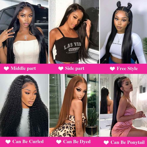 Homgoss U Part Wigs With Drawstring for Women Straight Human Hair Wigs 200% Density U Part Human Hair Wigs Can Be Dyed and Bleached(#1B Natural Black, 20 inch)