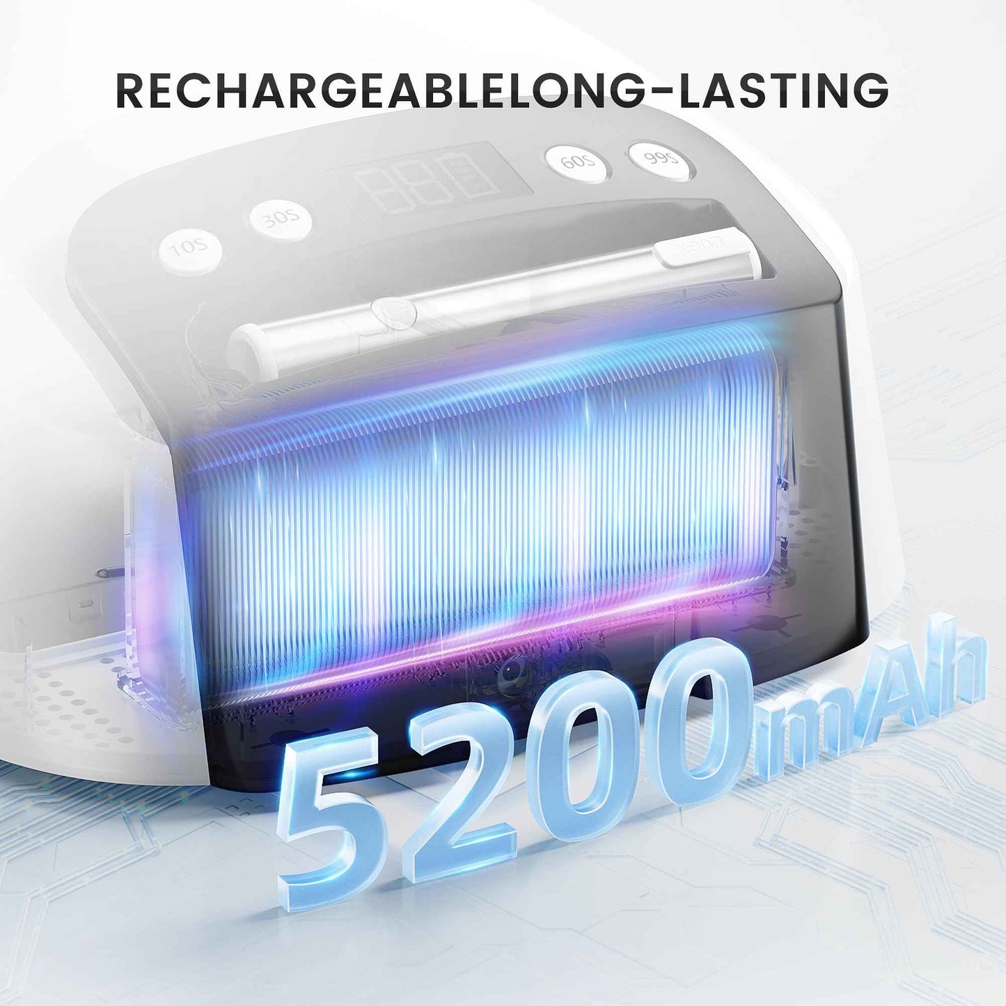 L'UGX 2 in 1 UV LED Nail Lamp, Rechargeable UV Light for Gel Nails, Coredless Nail Dryer with Handheld Gel Light for Nail Polish, Perfect for Home Salon Manicure