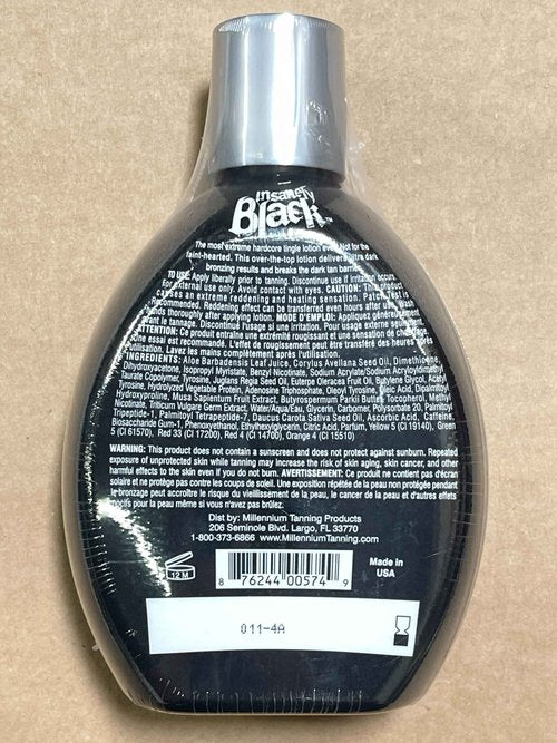Millenium Tanning Insanely Black 60X UV Bronzer Accelerator Tanning Lotion, 2 Count, 13.5 fl oz
