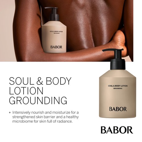 BABOR Soul & Body Lotion Grounding, Fast-Absorbing Lotion with Vitamin F & Shea Butter for Nourished, Firm, Supple Skin, 8.45 fl oz