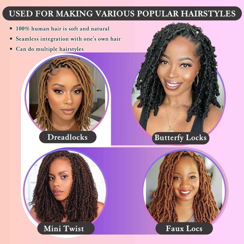 Afro Kinkys Bulk Human Hair for Dreadlocks Extensions Repair Locs, Twist Braiding Afro Kinky Human Hair for Locs Brown Color 22 inches for Micro Locs Extensions 1 Pack 30 Gram（4#/22inch/30g）