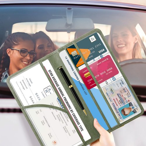 CoBak Car Registration and Insurance Holder - Vehicle Glove Box Car Organizer,Auto Truck Comparment Accessories Case with Magnetic Closure for Driver License,Cards