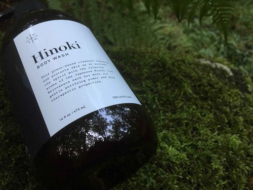 TE + TE Hinoki Body Wash with Japanese Hinoki Essential Oil | Gentle & Hydrating | Soothing Aroma | Vegan