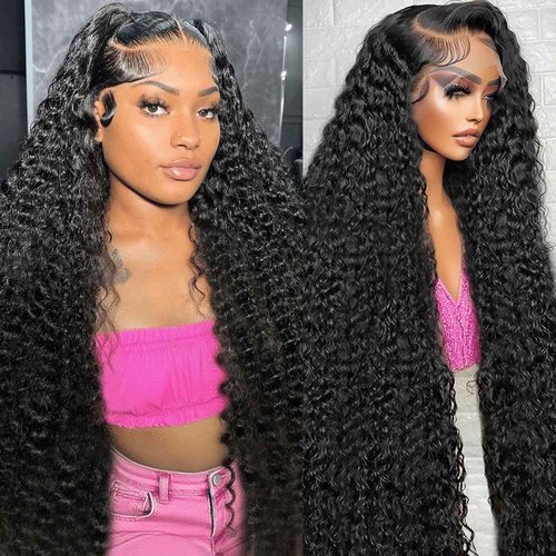 BunnyQ 24 Inch Water Wave Lace Front Wigs Human Hair 13x6 HD Lace Frontal Wigs Pre Plcked Deep Part Curly Wig for Women 200% Density Water Wave Lace Front Wigs With Baby Hair