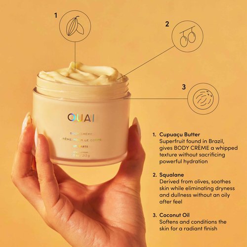 OUAI St. Barts Hair & Body Gift Set - Tropical-Scented Body Care for Women & Men - Includes Full Size Hydrating Body Cream & Travel Size Hair and Body Mist (2 Count)