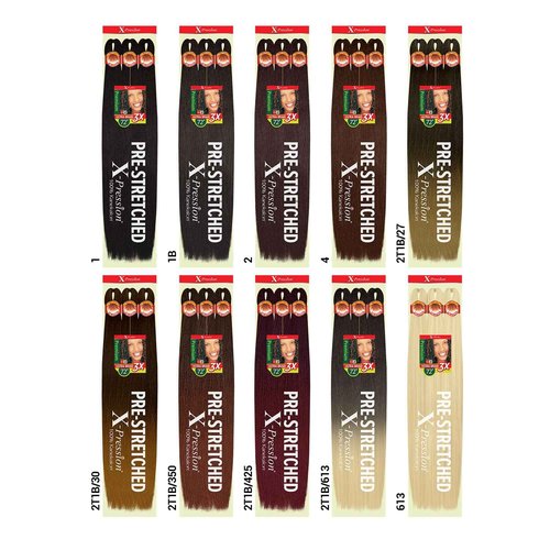 Outre Braids X-Pression Kanekalon 3X Pre Stretched Ultra Braid 72" (5-pack, 1B)
