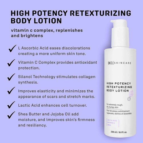 DCL Skincare High Potency Retexturizing Body Lotion for Smooth, Renewed Skin, 8 Fl oz