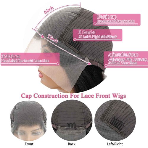 13x6 Lace Front Wigs Human Hair Pre Plucked 200% Density Body Wave HD Lace Front Wigs Human Hair Transparent Frontal Glueless Wigs Virgin Human Hair with Baby Hair for Women Natural Black 30 Inch