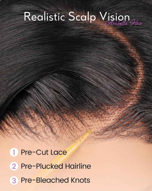 Arabella Hair 5x6 Bob Wig Human Hair Ready to Go Glueless Wigs Human hair 12A Straight Glueless Bob Wig Pre Cut Lace Pre Plucked Bleached Tiny Knots 12inch