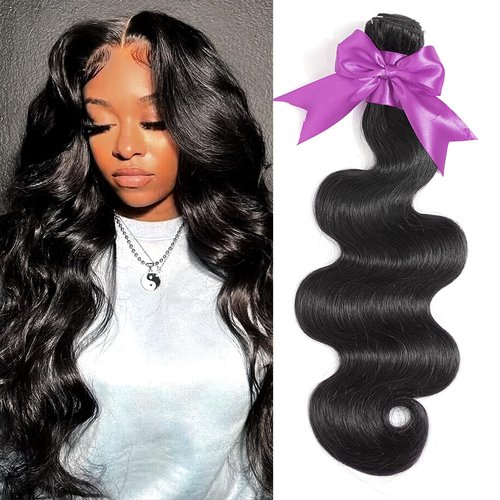 Body Wave Bundles 10A 1 Bundles Human Hair 100% Unprocessed Brazilian Virgin Raw Hair Bundles Extensions Double Weft Curly Weave Bundles Human Hair Natural Color Deals Full And Thick 30 Inch