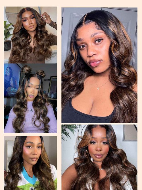 Nadula Balayage Ombre V Part Yaki Wavy Drawstring Wigs Human Hair No Leave Out Upgrade U Part Wig,Glueless Highlight V-part Wavy Wig with Flip Out Bangs Ready to Go Vpart Wig 150% Density 18inch