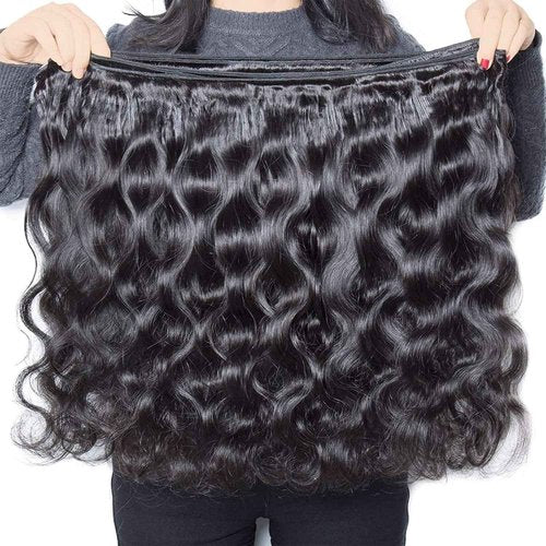 Bundles with Closure Human Hair Body Wave 20 22 24+18 Inch 100% Unprocessed Brazilian Virgin Human Hair 3 Bundles with Closure Human Hair Extensions with 4x4 Free Part Lace Closure Natural Black