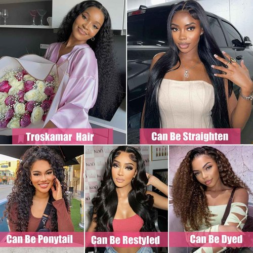 Troskamar Deep Wave Human Hair Bundles 12A Brazilian Deep Curly 3 Bundles for Black Women 18 20 22 Inch 100% Unprocessed Wet and Wavy Bundle Human Hair