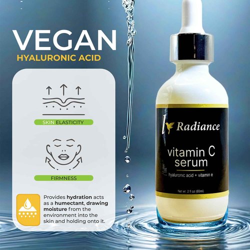 Hummingbird Radiance: Vitamin C Serum with Hyaluronic Acid and Vitamin E, Anti-Aging Face Serum for Dark Spots, 2 fl oz.