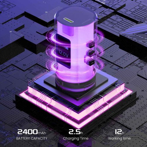 Tattoo Gun portable tattoo machine, 2400mAh Rotary Tattoo Machine with 7 stroke length Options, Pro Tattoo Guns with Motor Power reliable for all kinds of needles, ink (One Battery)