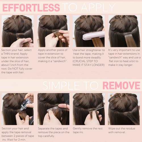 FUOTONBUTY Tape in Hair Extensions Real Human Hair Double Stitched Invisible Seamless 20pcs 50g (Ombre Natural Black to Ice Grey, 22 inch)