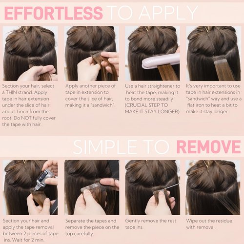 FUOTONBUTY Tape in Hair Extensions Real Human Hair Double Stitched Invisible Seamless 20pcs 50g (Balayage Golden Blonde to Light Blonde, 20 inch)