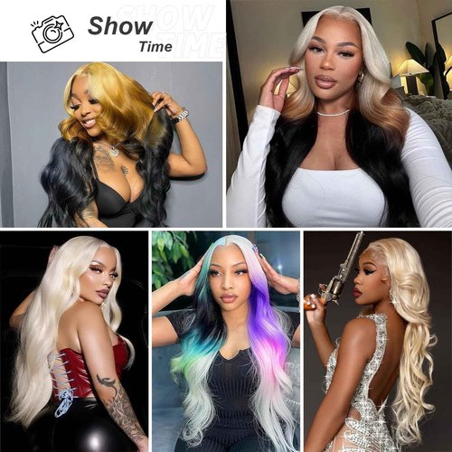 Ruaswey 30 Inch 613 13x6 Lace Front Wig Human Hair 200 Density Blonde Body Wave Lace Front Wigs Human Hair Pre Plucked Blonde Wig Human Hair 613 HD Lace Frontal Wigs