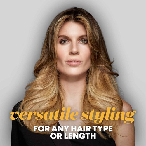 Revamp Progloss Volume & Wave Ceramic Heated Brush – Curling Iron Brush with Retractable 1.25” Bristles, Ceramic Barrel Infused with Progloss Oils for Frizz-Free Shine – Auto-Off & 9’ Swivel Cord