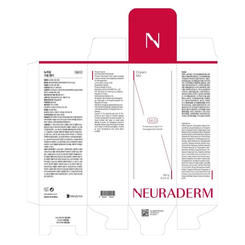 NEURADERM Cream MD, Regenerative Moisturizing Ceramide Skin Barrier Restoring Skin and Body Care for Damaged, Dry Skin (180g, 6.34oz)