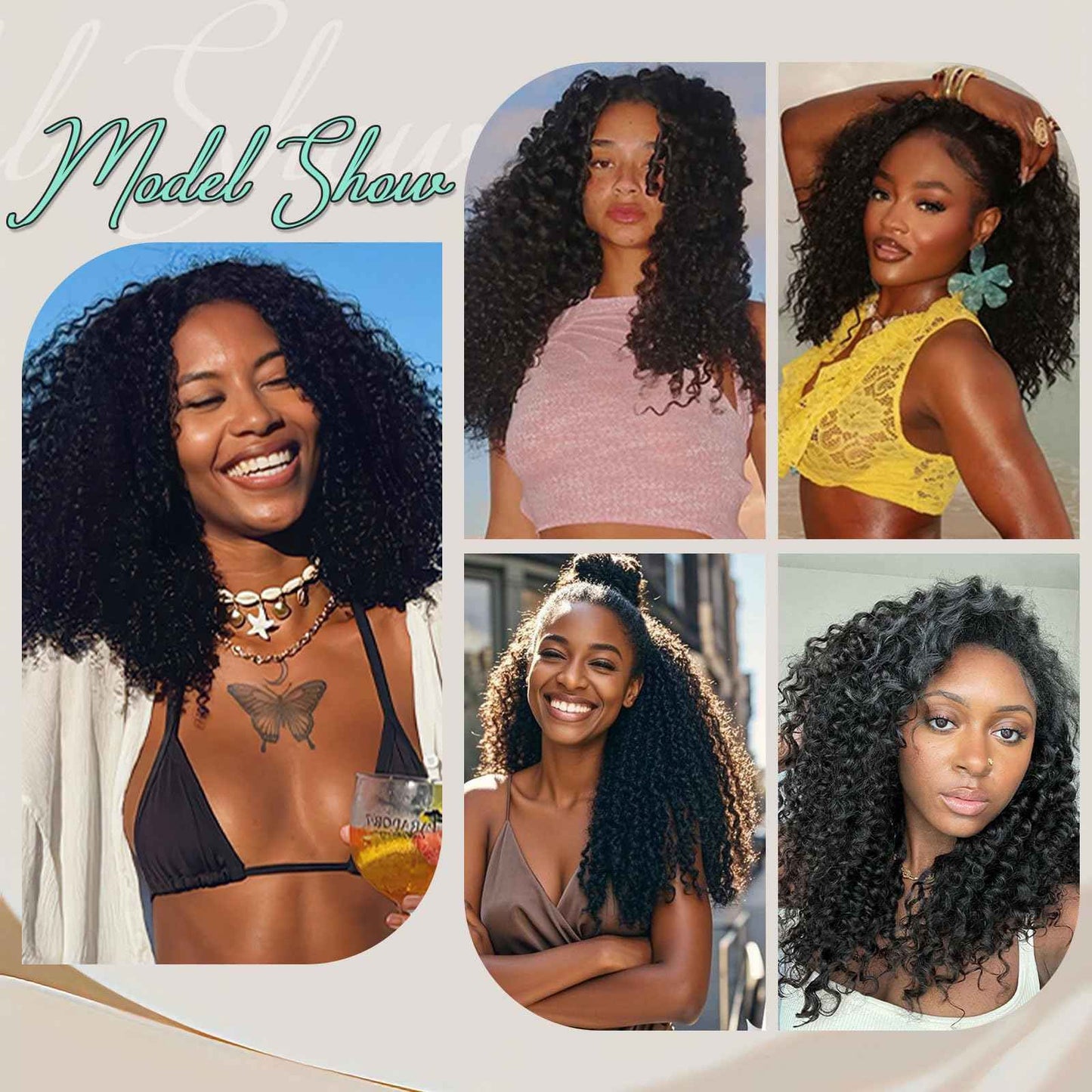 Half Wig Human Hair Glueless Headband Wig for Women 200 Density Afro Kinky Curly Glueless Wigs Human Hair with Drawstring 3 In 1 Flip Over Half Wigs Friendly for Beginner Natural Black Color 20 Inch