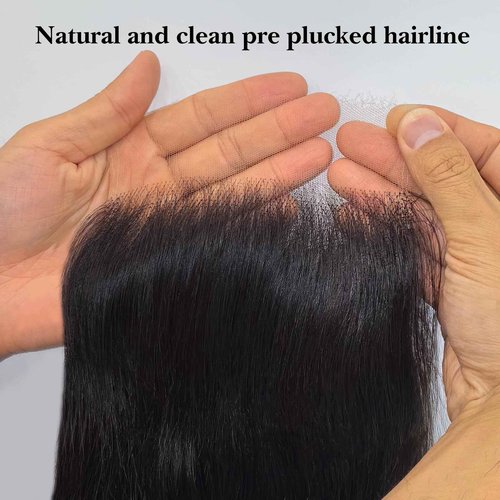 5x5 HD Lace Closure Body Wave 18 Inch, SKINLIKE 0.095mm Ultra-thin Invisible Real Swiss Lace Closure Only,RAW Virgin Human Hair Single Knot Pre-Plucked with Baby Hair