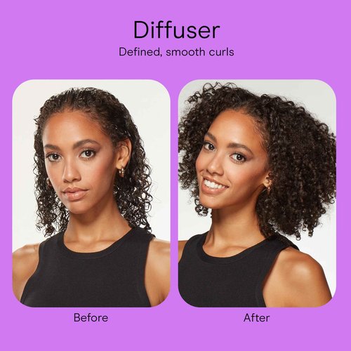 Conair Worldwide Folding Handle Hair Dryer with Concentrator & Diffuser, 1875W Travel Blow Dryer with Smart Voltage Technology, Ionic Conditioning Fights Frizz, 3 Heat & 2 Speed Settings, Purple