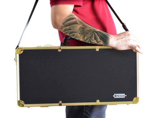 NNITEK Big space barber box double layer barber case gold color……