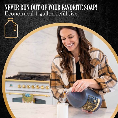 Castile Liquid Body Wash for Sensitive Skin – Natural Shampoo for Men with Olive Oil, Cocoa Butter & Coconut Oil – Tobacco Vanilla by Carolina Castile (Tobacco Vanilla, 1 Gallon)