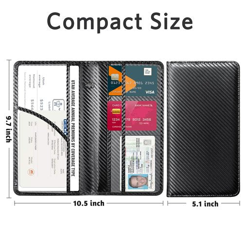 CoBak Car Registration and Insurance Holder - Vehicle Glove Box Car Organizer,Auto Truck Comparment Accessories Case with Magnetic Closure for Driver License,Cards