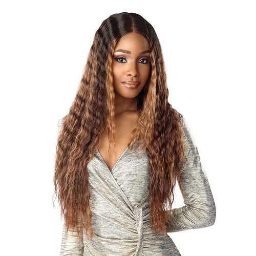 Sensationnel Butta Lace Wigs - Unit 17 Extra Wide 5 Inch Deep Parting Synthetic Preplucked Hairline Glueless Lacefront (BALAYAGEHAZELNUT)