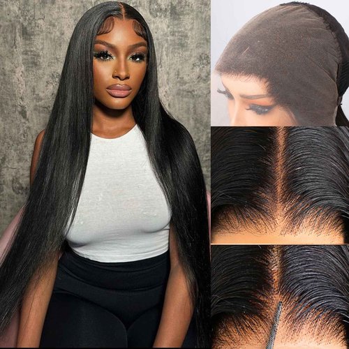 PERISMODA 12A 13x6 Full Lace Frontal Wig Straight Wave Virgin Human Hair Wigs Straight Wave 13x6 HD Lace Front Wigs For Women 180 Density 18 Inch Invisible Bleached Knots Wig