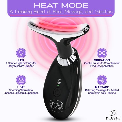 Radiance Restorer - Complete Wrinkle, Massage & Aromatherapy System - 7-Color LED Light Therapy, 3 Massage Functions, *Plus Heat!* - *Choice of Aromatherpay Massage Oil* - *Web App!* (Chamomile)