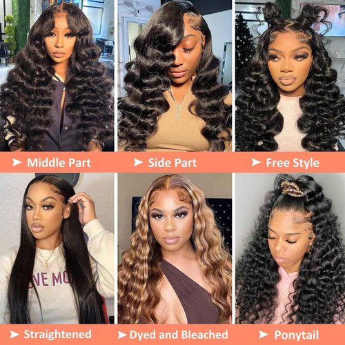 AAKJJ Deep Wave Lace Front Wigs Human Hair 13x4 HD Lace Frontal Wigs for Black Women 200 Density Glueless Wigs Pre Plucked with Baby Hair 26 Inch