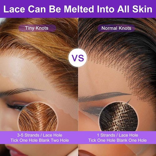 Peenoll Human Hair Wig Highlight P4/30 Lace Frontal Body Wave Pre Plucked Pre Cut Closure Glueless Wigs With Elastic Band 200% Density