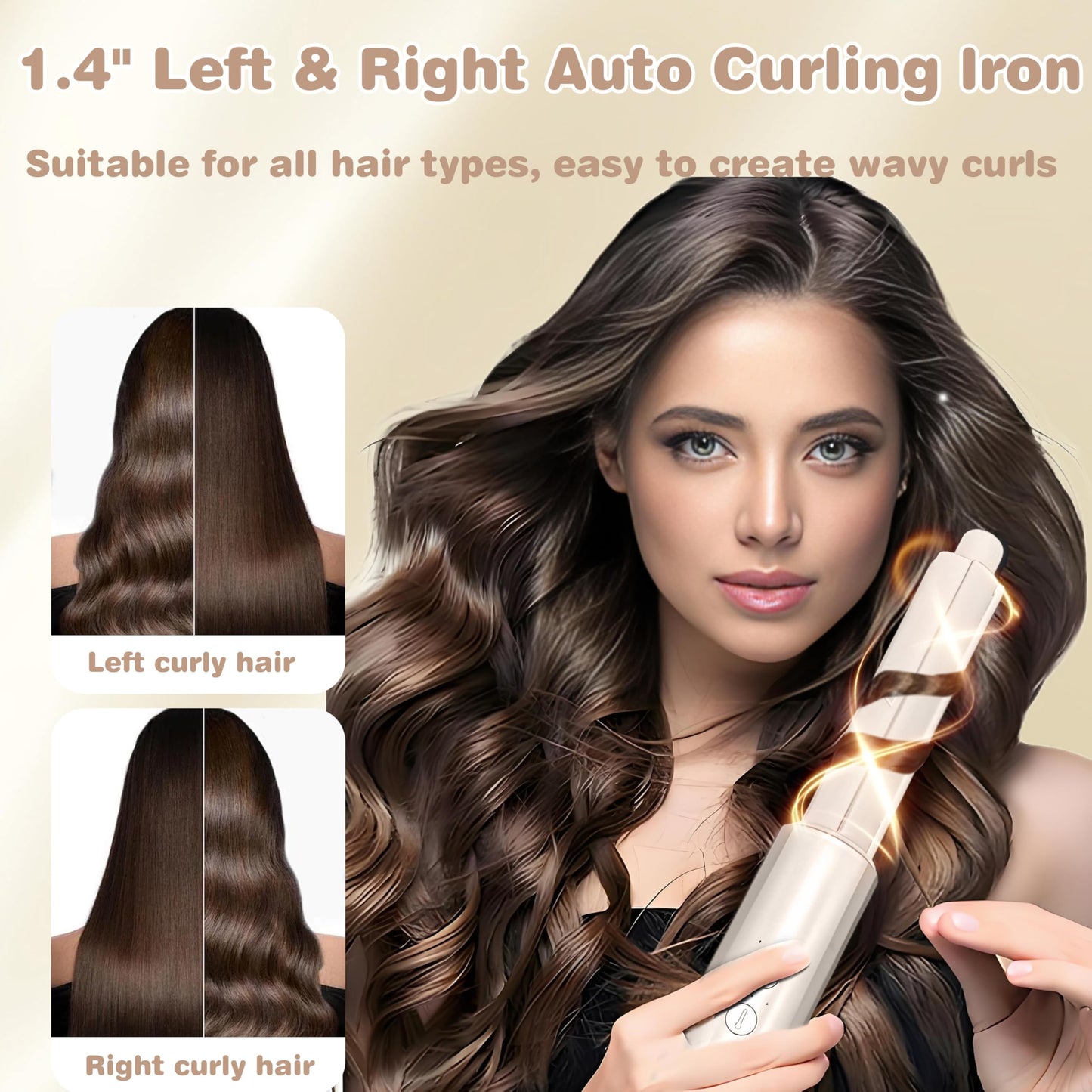 Professional Hair Dryer, Powerful 8 in 1 Hair Blow Dryer with 110,000 RPM High-Speed Negative Ionic Automatic Curling Iron, with Hot Air Brush, Multi-Styler, Magnetic Diffuser, Nozzle for Women