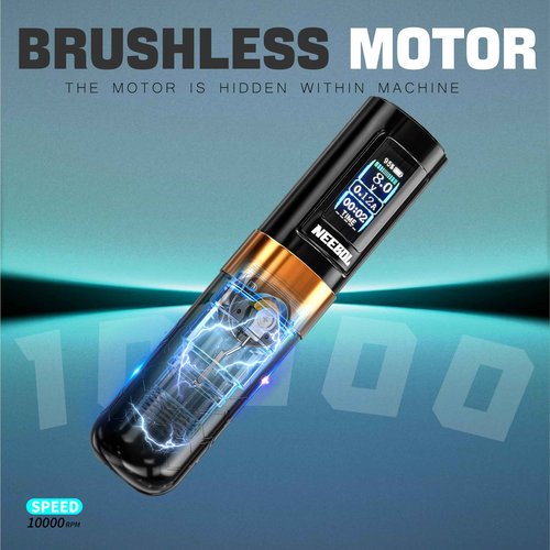 Neebol Cordless/Wired Tattoo Gun Kit with Extra Battery Complete Powerful Tattoo Pen Machine Set, 20 Tattoo Cartridge Needles, Black Tattoo Ink, Tattoo Supplies Equipment For Beginners and Pros