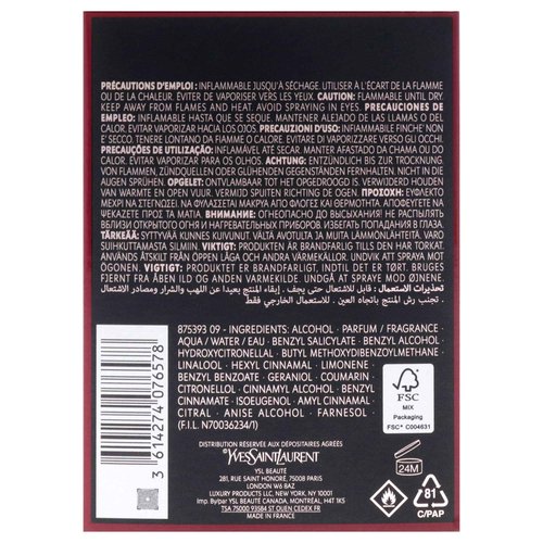 YVES SAINT LAURENT Black Opium Over Red for Women - 1.6 oz EDP Spray
