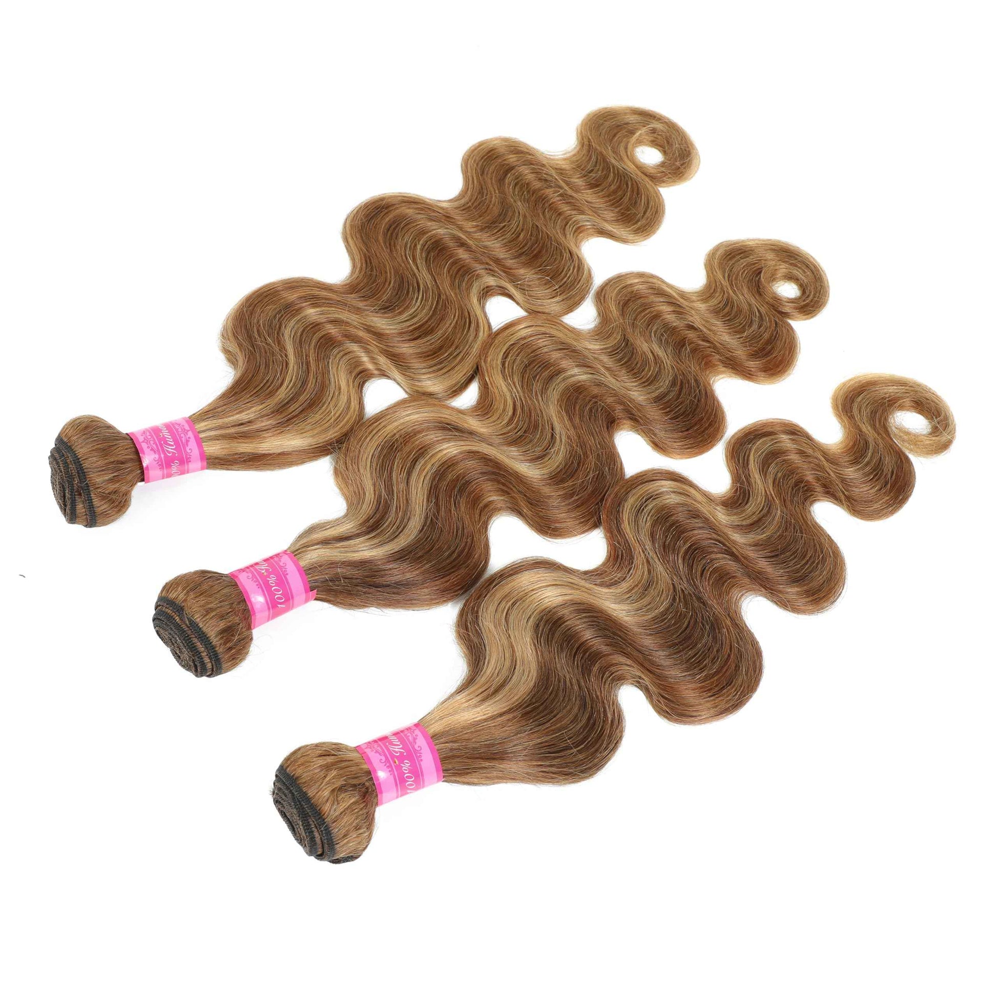 12A Highlight Thick Raw Virgin 3 Bundles Body Wave Human Hair Colored 4/27 Piano Color Ombre Human Hair Bundles Double Weft 14 16 18 Inch