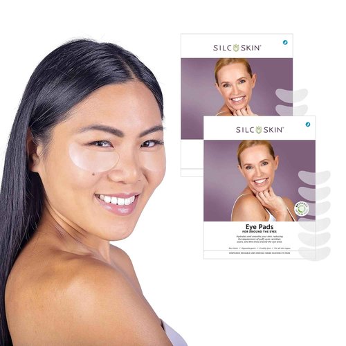 SilcSkin Silicone Eye Pads - Reusable Overnight Eye Patches, Medical-grade Silicone for Fine Lines, Crepey Skin, and Puffiness - 120 Day Supply