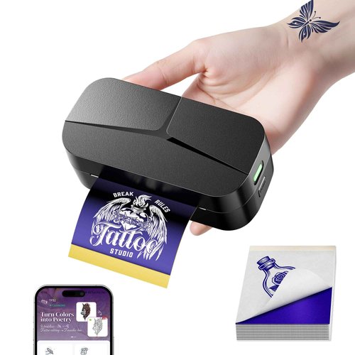 TATTMUSE 2025 New Series TP32 Tattoo Stencil Printer, Mini Tattoo Printer with 30 Pcs Transfer Paper, Stencil Printers for Tattooing, Tattoo Machine for Artists & Beginners