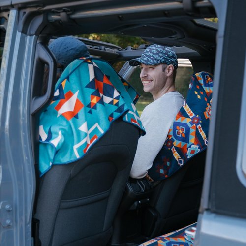 Sprints Athletic Running Towel, Full-Sized, Car Seat Cover - Performance Microfiber (Bohemian Nomad Noises)