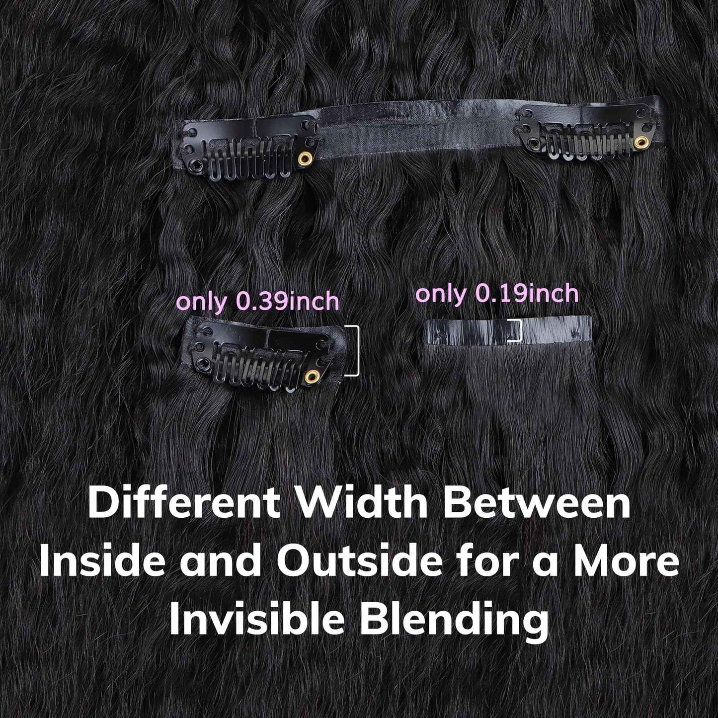 IDN BEAUTY Seamless Clip In Hair Extensions Human Hair, Kinky Straight 16 Inch 130g 9pcs Natural Black Remy Virgin Human Hair Seamless Clip Ins For Black Women PU Weft Invisible Edge